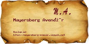 Mayersberg Avenár névjegykártya